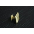 thumbnail image 3 of 10 Pack - Hamilton Bowes Satin Brass Cabinet Hardware Square 1.16" Modern Basic Knob Modern Gold Vibrant Amber, 3 of 4