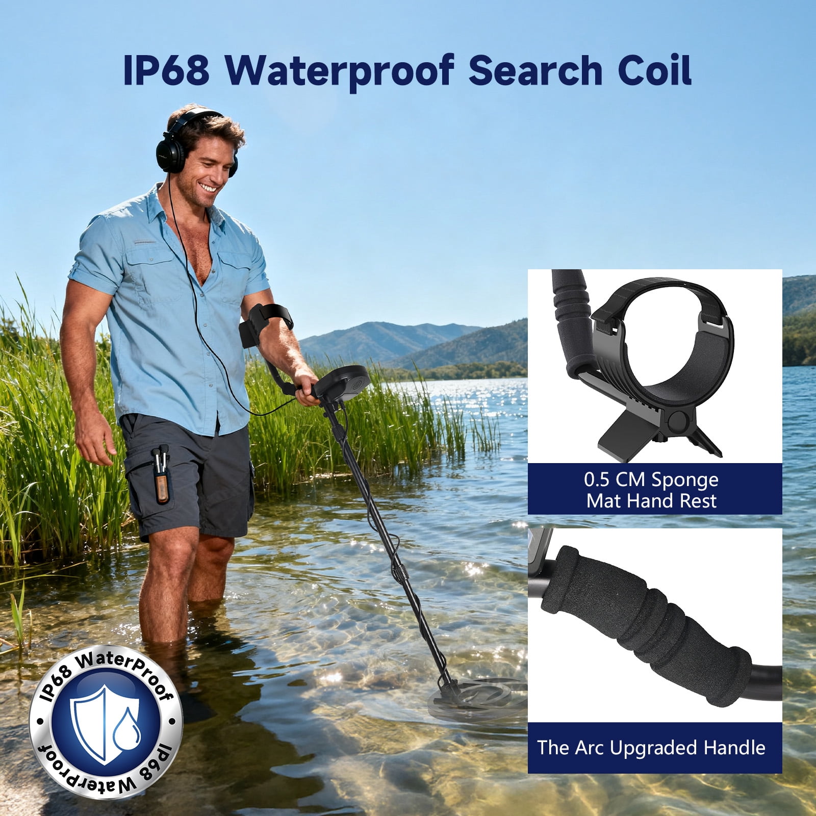 Fovendi 10" Metal Detector for Adults Waterproof-Professional Higher Accuracy Metal Finder with LCD Display & 5 Mode, 3 Audio Tone Gold Detector for Gift