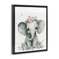 thumbnail image 3 of Stupell Industries Shabby Chic Nursery Floral Elephant Black Floating Frame Canvas Art, 17 x 21, by LSR Design Studio, 3 of 8