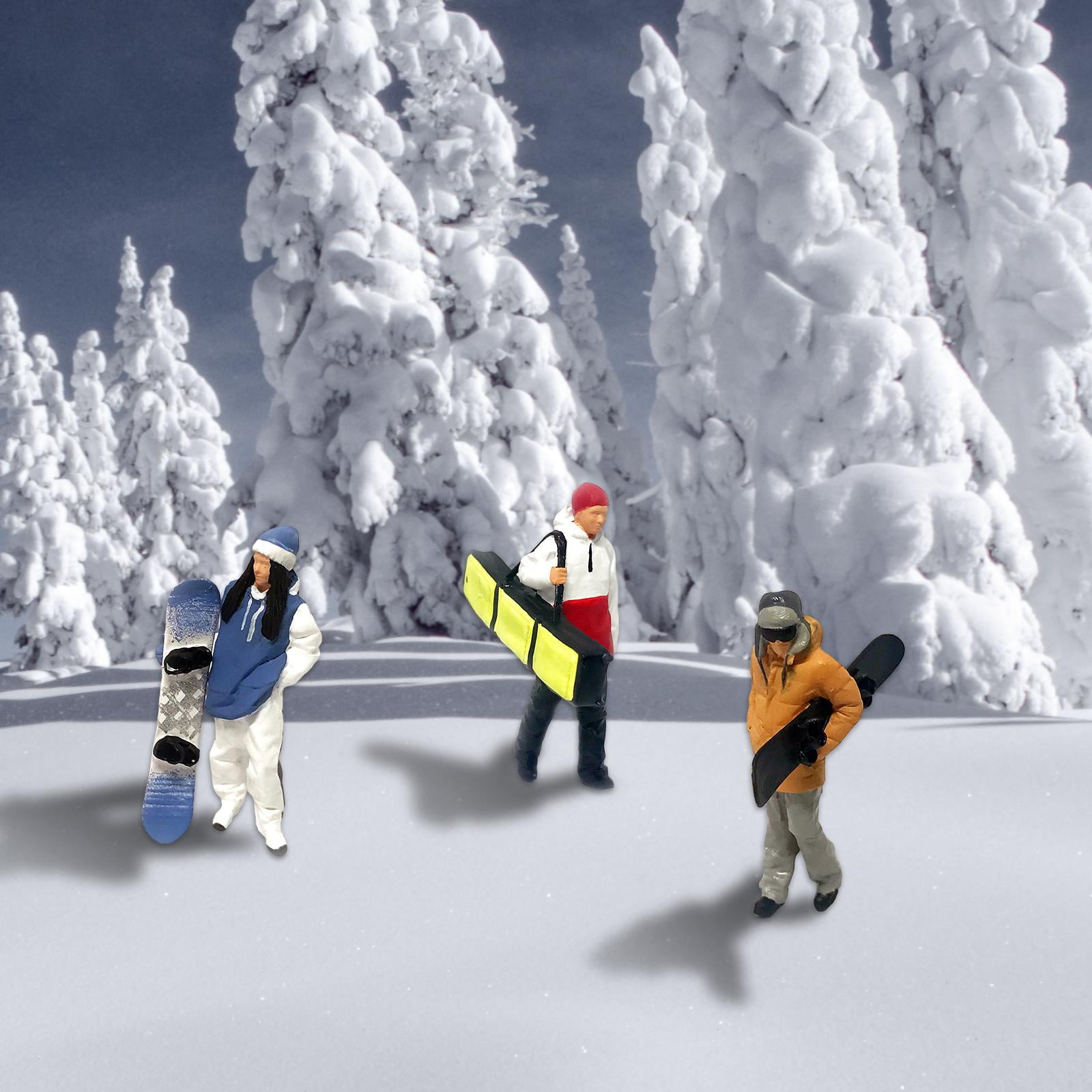 LeeQinersw 6 Pack 1/87 Miniature Skiing Model People Table Layout Scenery Children Toys DIY
