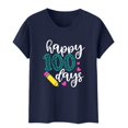 thumbnail image 4 of Delayuji 100 Days of School Shirt Women Teacher Tshirts Happy 100Th Days Shirt Celebration Appreciation Blue M Polyester,Spandex Short Sleeve Shirts for Women, 4 of 5