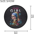 thumbnail image 3 of SKYSONIC Girl with A Pearl Earring ParodyRound Area Rug Chair Couch Cover Area Rug for Bedroom Floor Sofa Living Room Non-Slip Home Decor 3 x 3 Feet, 3 of 5