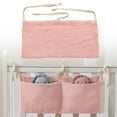 thumbnail image 2 of Double-Layer Pure Cotton Bedside Storage Bag Pink, Baby Nursery Organizer for Clothing Toys Hanging Storage Bag 5 Pockets Bedside Caddy Pockets Bedside Storage Bag Caddy Hanging Organization for Baby, 2 of 9