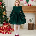 thumbnail image 4 of Long Sleeve Dresses for Kids Baby Girls Velvet Long Sleeve Toddler Flower Girls Dress Fall Winter Tutu Birthday Tea Party Tulle Princess Dresses, 4 of 5