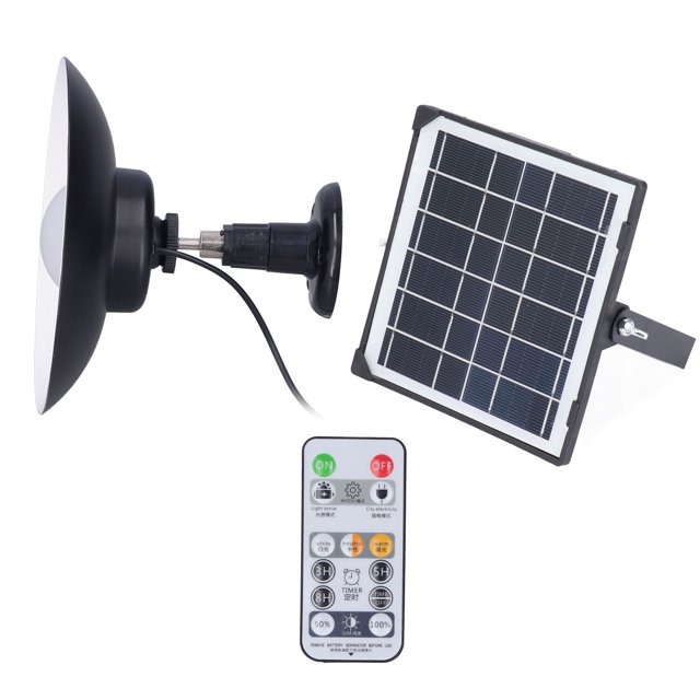 Luz LED solar con control remoto, lámpara LED de panel solar, luz solar para cobertizo, lámpara LED impermeable, durabilidad mejorada