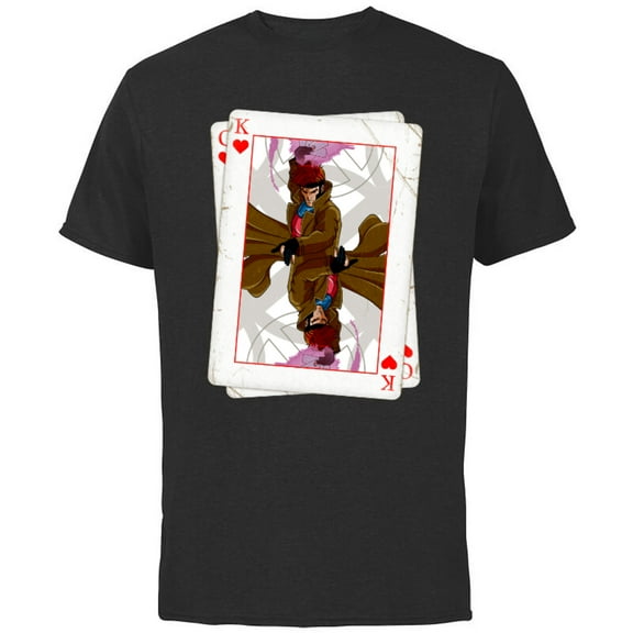 Marvel X-Men Gambit Playing Cards 90s - Short Sleeve Cotton T-Shirt for Adults - Customized-Black