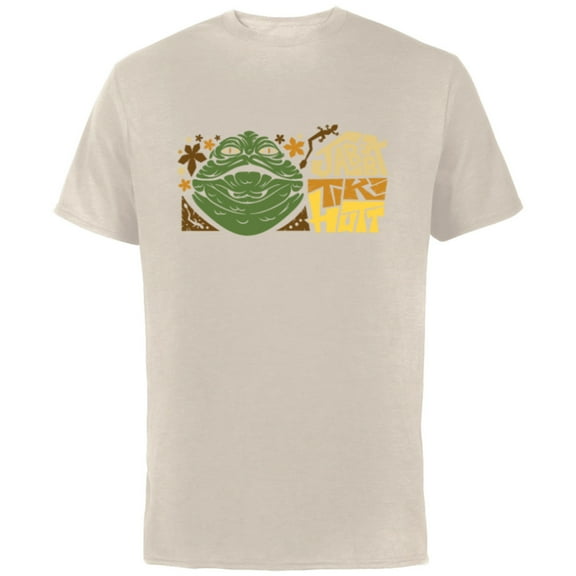 Star Wars Jabba the Hutt Tiki Hut Logo Funny - Short Sleeve Cotton T-Shirt for Adults - Customized-Natural