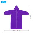 thumbnail image 2 of Unique Bargains Ponchos de Pluie, 2 Pack Imperméables Unisexes pour Camping Randonnée Extérieur, Violet, 2 of 6
