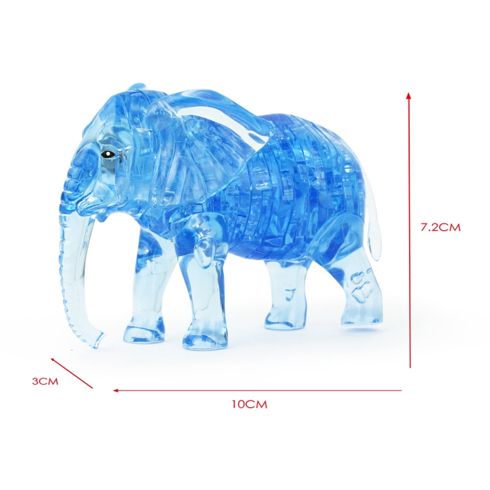 Misright 3D Crystal Blocks Puzzle Building Toy Gift Bird Cute Elephant Model DIY Gadget Pink