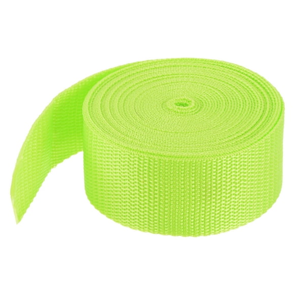 Correa de cinta de polipropileno ligera Uxcell de 3.8 cm y 5 yardas, banda de sujeción para mochila en verde lima para correas de carga