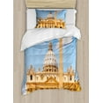 thumbnail image 1 of Obelisk Duvet Cover Set Twin Size, Day Time Photo of Historic St. Peter's Building Renaissance Architecture Traveling, Decorative 2 Piece Bedding Set with 1 Pillow Sham, Multicolor, by Ambesonne, 1 of 3