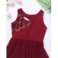 thumbnail image 4 of iEFiEL Kids Little Girls Tween Shiny Sequins Asymmetrical Ballet Dance Leotard Dress, 4 of 7