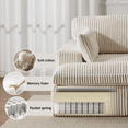thumbnail image 3 of Double Chaise Lounge Chair Indoor,Oversized Upholstered Sleeper Cloud Couch,Deep Seat Luxury Sofa Bed,Sectional Sofa Chaise Love-Seat,Corduroy Reading Chair for Living Room,No Assembly Require(White), 3 of 12