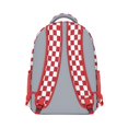 thumbnail image 3 of White Red Checkered Backpack for School,Cute School Bag,Schoolbag with Adjustable Shoulder Straps & Padded Back,15.3"x11"x6.7", 3 of 6
