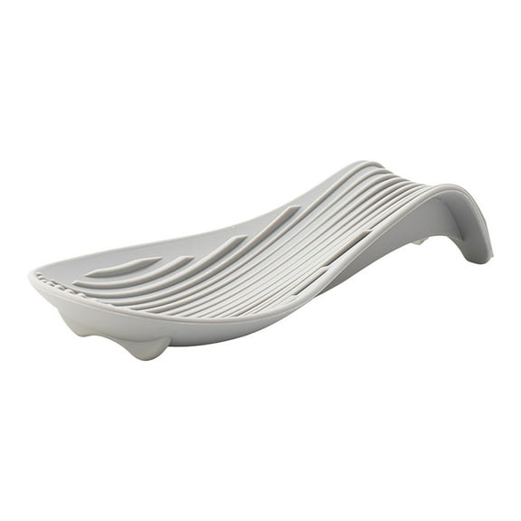 JoyMoreHome Silicone Spoon Rest-Spatula Ladle Holder Silicone Utensil Spoon Rest Holder Brushed Finish Dishwasher Safe Serving Cooking