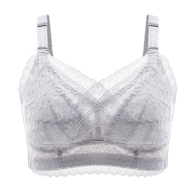 Cathalem Comfort Padded Underwire Bra Lift Up Add One Cup Plunge Unlined Underwire Full Coverage Seamless Bra,Gray 40/90