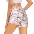 thumbnail image 3 of Disketp Cute Rabbit Print Women's Shorts Workout Shorts for Athletic Gym Running Shorts with Phone Pockets, 3 of 8
