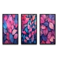 thumbnail image 2 of Designart "Azure Rosy Foliage Blend III" Floral Framed Wall Art Set Of 3 - Pink Floral Frame Gallery Set For Office Decor, 2 of 7