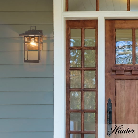 Hunter - Yancy House 1-light Matte Bronze,  , Dimmable, Traditional Style, Rectangle Shaped, for Bedrooms, Dining, Living Rooms - 46071
