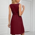 thumbnail image 5 of Summer Dresses for Women V Neck Buttons Sleeveless Tank Sundress Solid Color Casual Midi Dresses with Pockets Ladies Clothes, 5 of 8