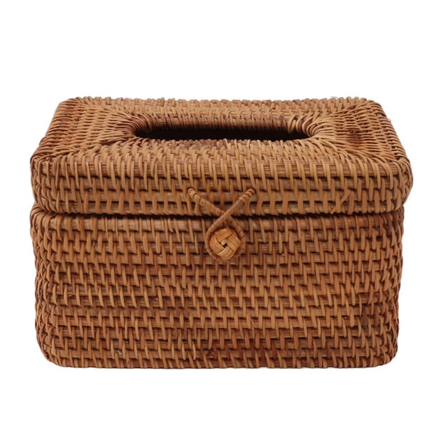 La funda para caja de pañuelos de ratán tejido está hecha de materiales naturales de ratán, que son inodoros, no contaminan el medio ambiente y no representan una amenaza para la salud de los mie