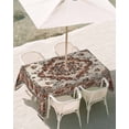 thumbnail image 2 of Outdoor Tablecloth with Umbrella Hole, Burnt Orange Boho Spillproof Waterproof Outdoor Table Cover, Modern Ethnic Geometric Southwestern Patio Tablecloths for Party Picnic Camping, Rectangle 60"x102", 2 of 9