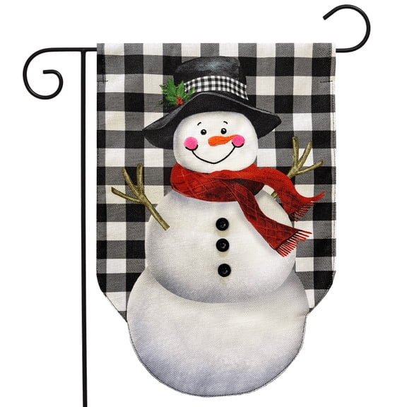 Briarwood Lane Winter Burlap Garden Flag 12x18 For Outdoor Happy Snowman For Winter Garden Flag Flags For Outside