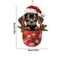 thumbnail image 3 of Christmas Cup Decoration Cute Dog Decoration Pendant Acrylic Flat Christmas Pendant Car Rearview Mirror Pendant Christmas Tree Decoration 2pcs, 3 of 6