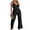 Black, variant on Gupgi Women's Lace Spaghetti Straps Backless Wide Leg Jumpsuit, Black, Size M