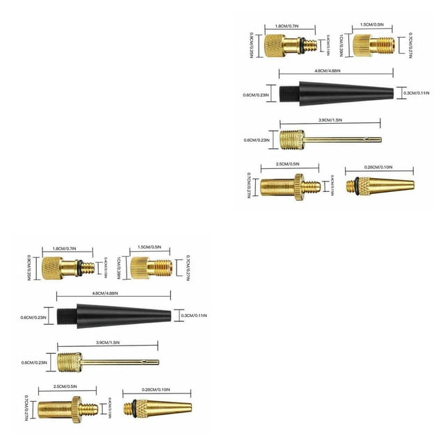 pitrice 26 Pieces Bicycle Valves Adapter Copper Cycling Pump Adapters Combinations Inflatable Needles Inflator Tool Parts 2Set