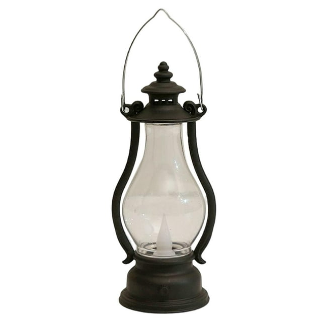 Lámpara de aceite de linterna eléctrica rústica de vintage con de noche LED Lámpara de de escritorio colgante para sala de negro11