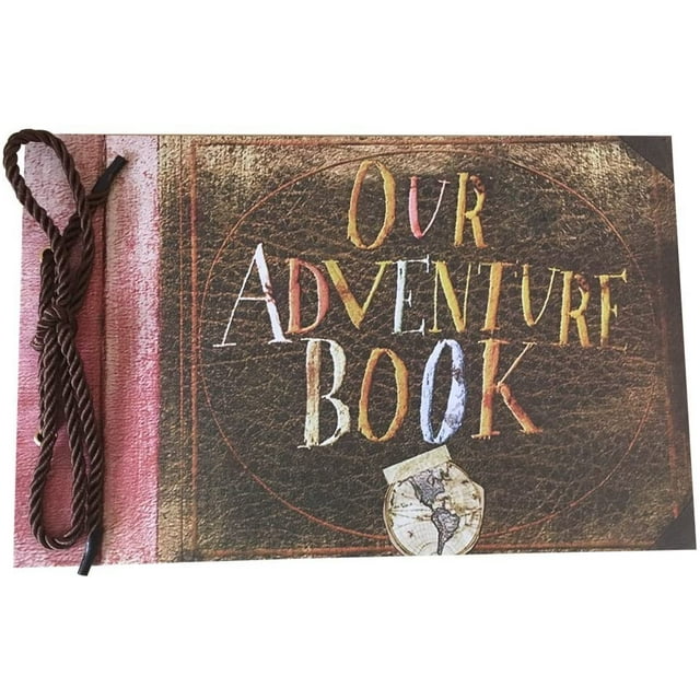 Nuestro libro de aventuras, álbum de recortes temático de Pixar Up con postales de películas, álbum de bodas y aniversario, recuerdos, 11.6 x 7.5 pulgadas, 80 páginas (marrón claro) Levamdar WMZL-386-1