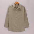 thumbnail image 5 of WTXUE Linen Shirts for Women Summer 2026 3/4 Sleeve Button Down Shirt Lightweight Gauze Tops Loose Dressy Casual Blouses Tunic Tops Dressy Casual Bohemian Tops Loose Tunics Beige L, 5 of 9