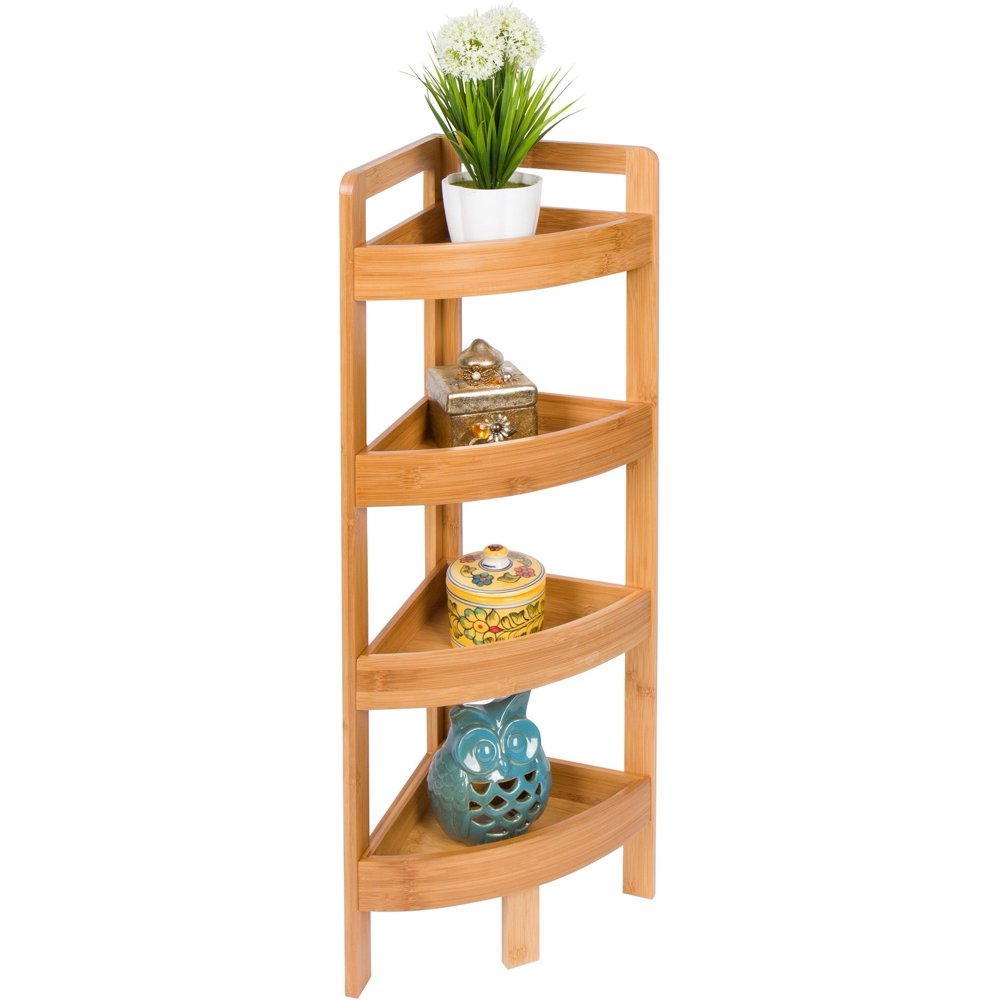 31.5" 4 Tier Bamboo Corner Storage Shelf By Trademark Innovations