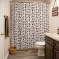thumbnail image 3 of Paisley Botanical Shower Curtain - Water Repellent Fabric Shower Curtains Washable, Vintage Aesthetic Foliage Blossom Decorative Polyester Cloth Bathroom Curtains Modern Bath Decor 72"x72", 3 of 8