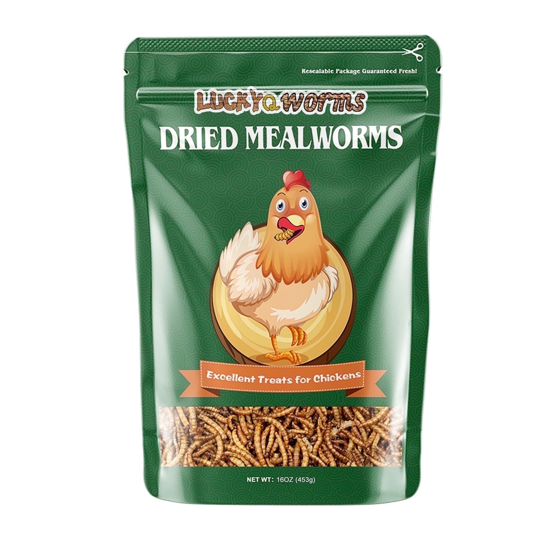 LuckyQworms 1 lb Dried Mealworms for Pets Birds Chicken Fish Poultry Reptiles Rodents Small Mammals High Protein Omega-3 Fatty Acids Natural Feed Eco-Friendly Non-GMO No Harmful Chemicals