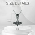 thumbnail image 5 of WINNICACA Norse Viking Thor's Hammer Necklace S925 Sterling Silver Viking Mjolnir Compass Amulet Pendant Jewelry Birthday Anniversary Fathers Day Valentines Day Gifts for Men, 5 of 6