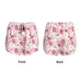 thumbnail image 6 of Uemuo Rose Flowers Pattern Women's Athletic Shorts High Waisted Running Shorts with Liner Pockets Gym Elastic Workout Shorts-Small, 6 of 8