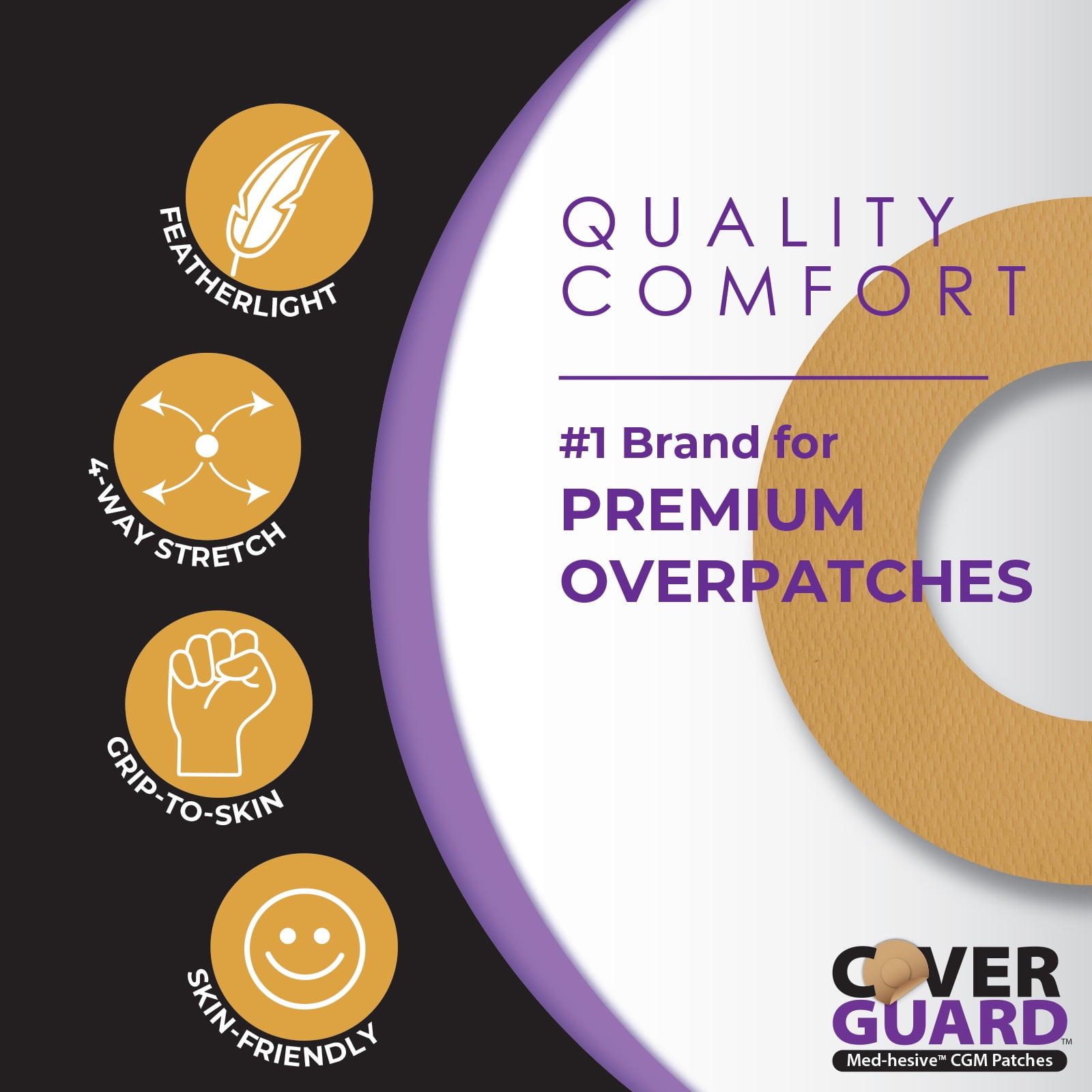 CoverGuard Overpatches for Freestyle Libre 3 | 25 Count Tan