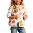 thumbnail image 4 of Toddler Girls Sherpa Fleece Vest Zip-Up Cartoon Print Sleeveless Plush Cute Jacket Vests with Pocket White, Size 5 Y, 4 of 5
