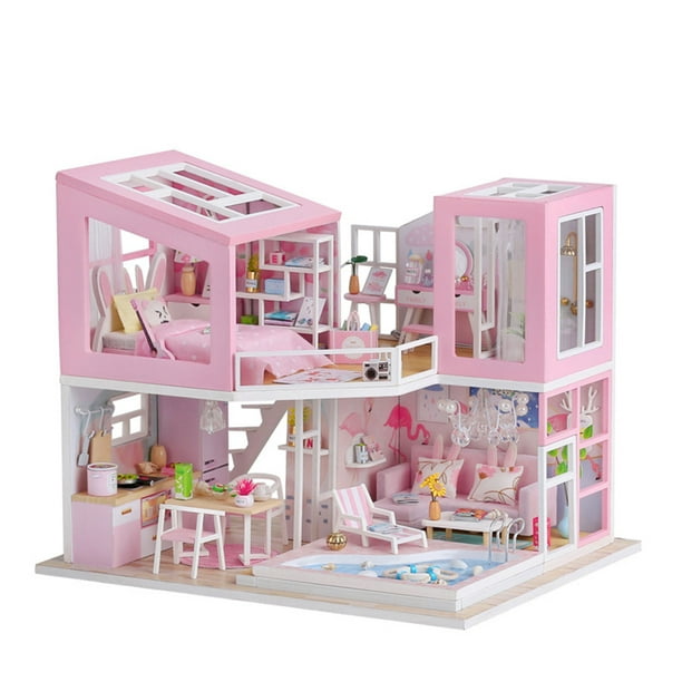 Labymos Maison de poupée miniature DIY Maison de poupée en bois