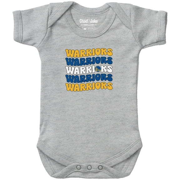 Newborn & Infant Chad & Jake  Heather Gray Golden State Warriors Groovy Bodysuit