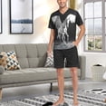 thumbnail image 7 of joogoo Men's Pajama Set A Horse V-Neck Pj Shorts Set 2 Piece Loungewear Sleepwear S, 7 of 7
