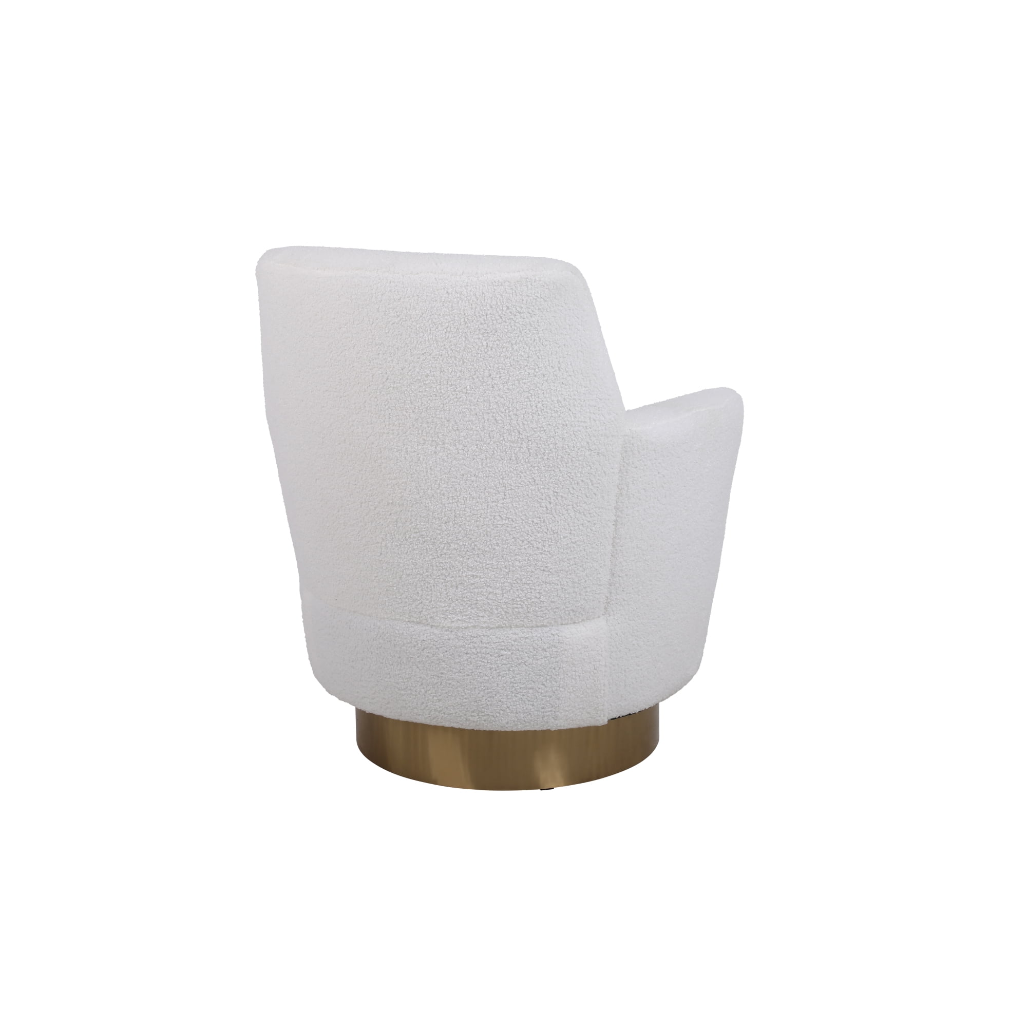 Leumius Velvet Swivel Barrel Chair, Swivel Accent Chairs Armchair, Round Barrel Chairs with Gold Stainless Steel Base for Living Room Reading Room Bedroom Ivory