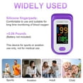 thumbnail image 5 of SUWU Pulse Oximeter Fingertip, Pulse OX with Large LED Display, Oximeter, Pulse Oximeter, Fingertip Pulse Oximetr, Oximeter with Bag AAA Battery Lanyard (Purple), 5 of 8