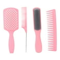 thumbnail image 2 of Juego de cepillos y peines para el cabello BuyWeek Cepillo de pelo con paleta 4 piezas ABS TPE Nylon Fibra de carbono, 2 of 14