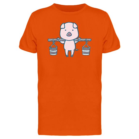 Pig With Water Buckets Tee Men's -Image by Shutterstock