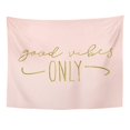 thumbnail image 1 of UFAEZU Pink Lettering Good Vibes Only Quote Cute Wall Art Hanging Tapestry Home Decor for Living Room Bedroom Dorm 60x80 inch, 1 of 1