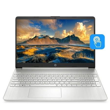 HP 15.6" HD Touchscreen Laptop, AMD Ryzen 7 5700U Processor, 12GB DDR4 RAM 512GB SSD, AMD Radeon Graphics, WiFi 6 (802.11ax) & Bluetooth 5.2, Windows 11 Home, Natural Silver, Bundle with USB Hub