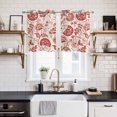 thumbnail image 2 of Red Spring Floral Kitchen Curtains Small Short 39 Inch Length, Summer Botanical Farmhouse Grommet Top Bedroom Living Room Curtains, Light Filtering Cafe Curtain Drapes 2 Panels Set 55''x39'', 2 of 9